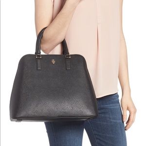 💯Tory Burch Robinson Dome Satchel; black